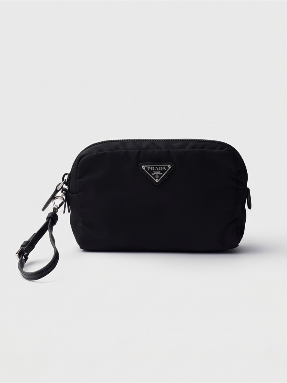 Prada Black Nylon Toiletry Pouch with Detachable Wristlet
